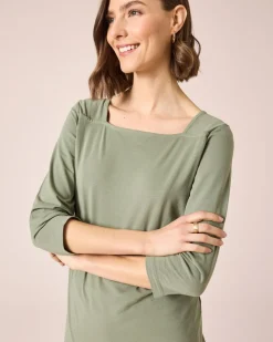 Shirt mit Carré-Ausschnitt