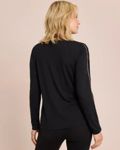 Shirt mit Cutouts und Nietenbesatz