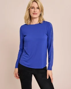 Shirt mit Cutouts und Nietenbesatz