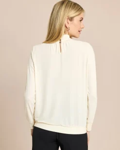 Shirt mit Drapierung am Hals