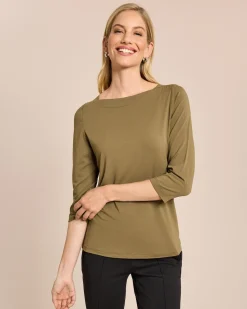 Shirt mit elegantem U-Boot-Ausschnitt