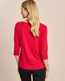 Shirt mit elegantem U-Boot-Ausschnitt