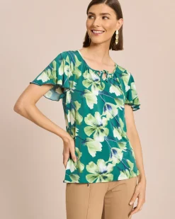 Shirt mit Flügelärmel und Blumendruck