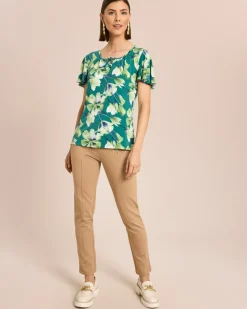 Shirt mit Flügelärmel und Blumendruck