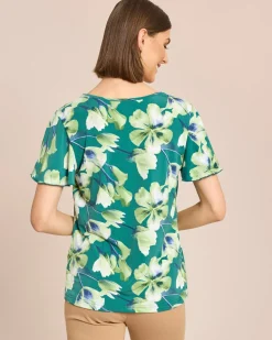 Shirt mit Flügelärmel und Blumendruck