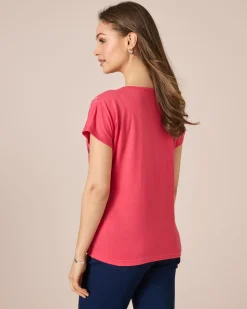 Shirt mit Folien-Druck und Pailletten
