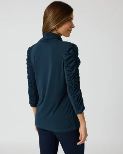 Shirt mit gerafftem Arm
