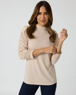 Shirt mit gerafftem Arm