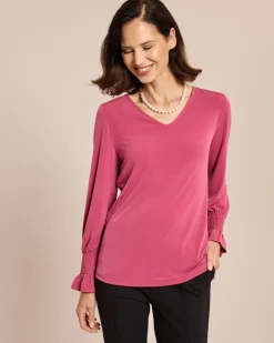 Shirt mit gesmoktem Ärmel