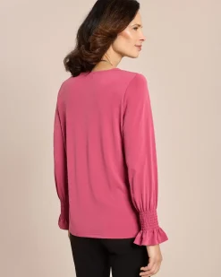 Shirt mit gesmoktem Ärmel