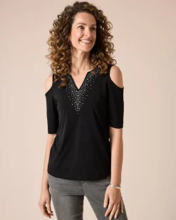 Shirt mit Glitzer Cut Out