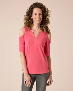 Shirt mit Glitzer Cut Out