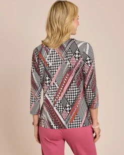 Shirt mit Hahnentritt-Design