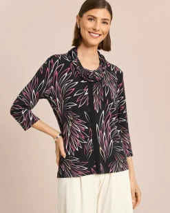 Shirt mit halsfernem Rollkragen