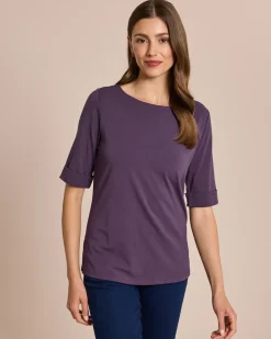 Shirt mit langem Halbarm und Umschlag