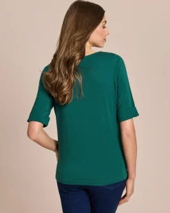 Shirt mit langem Halbarm und Umschlag