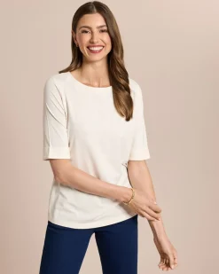 Shirt mit langem Halbarm und Umschlag
