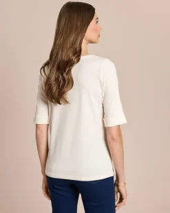 Shirt mit langem Halbarm und Umschlag