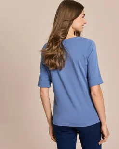 Shirt mit langem Halbarm und Umschlag