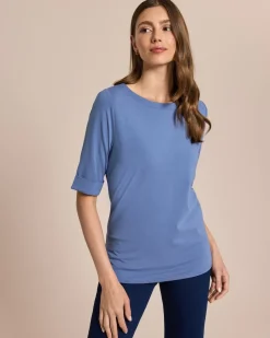 Shirt mit langem Halbarm und Umschlag