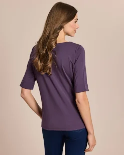 Shirt mit langem Halbarm und Umschlag