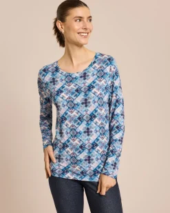 Shirt mit Mosaik-Druck, Rundhals