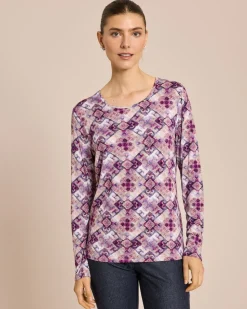 Shirt mit Mosaik-Druck, Rundhals