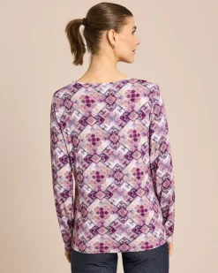 Shirt mit Mosaik-Druck, Rundhals