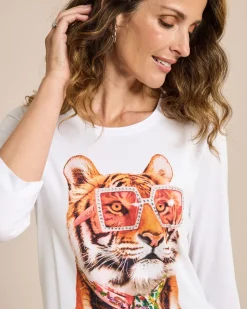 Shirt mit platziertem Tigerdruck