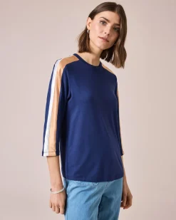 Shirt mit Satin-Kontraststreifen