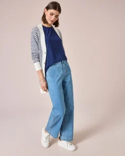 Shirt mit Satin-Kontraststreifen