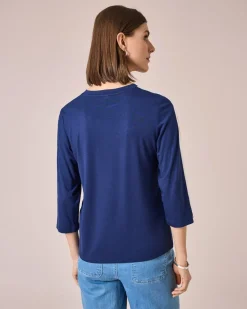 Shirt mit Satin-Kontraststreifen