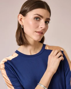 Shirt mit Satin-Kontraststreifen