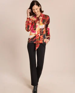 Shirt mit Schluppe und Alloverdruck