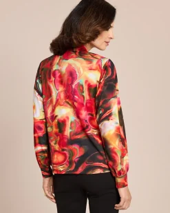 Shirt mit Schluppe und Alloverdruck
