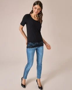 Shirt mit Spitze, Doppelpack