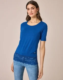 Shirt mit Spitze, Doppelpack