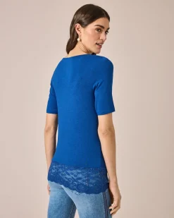 Shirt mit Spitze, Doppelpack