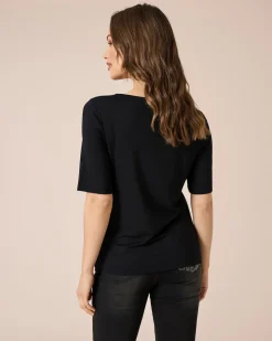 Shirt mit Spitzenbesatz