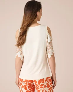 Shirt mit Spitzenärmel