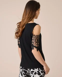 Shirt mit Spitzenärmel