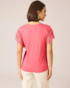 Shirt mit Spitzenärmeln