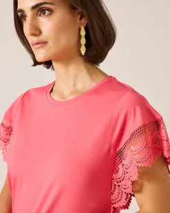 Shirt mit Spitzenärmeln