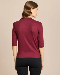 Shirt mit Spitze und Stehkragen