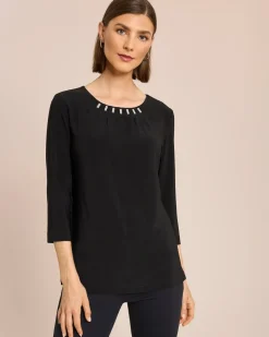 Shirt mit Strassdeko und Falten