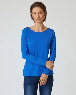 Shirt mit U-Boot-Ausschnitt