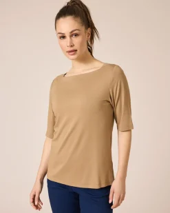 Shirt mit U-Boot-Ausschnitt