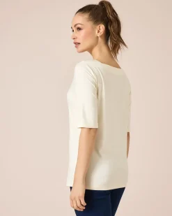 Shirt mit U-Boot-Ausschnitt