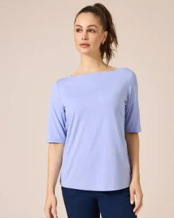 Shirt mit U-Boot-Ausschnitt