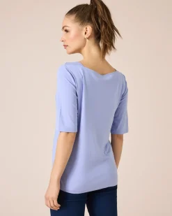 Shirt mit U-Boot-Ausschnitt